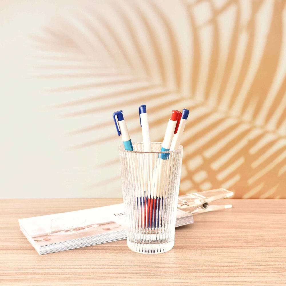 條紋透明壓克力漱口杯