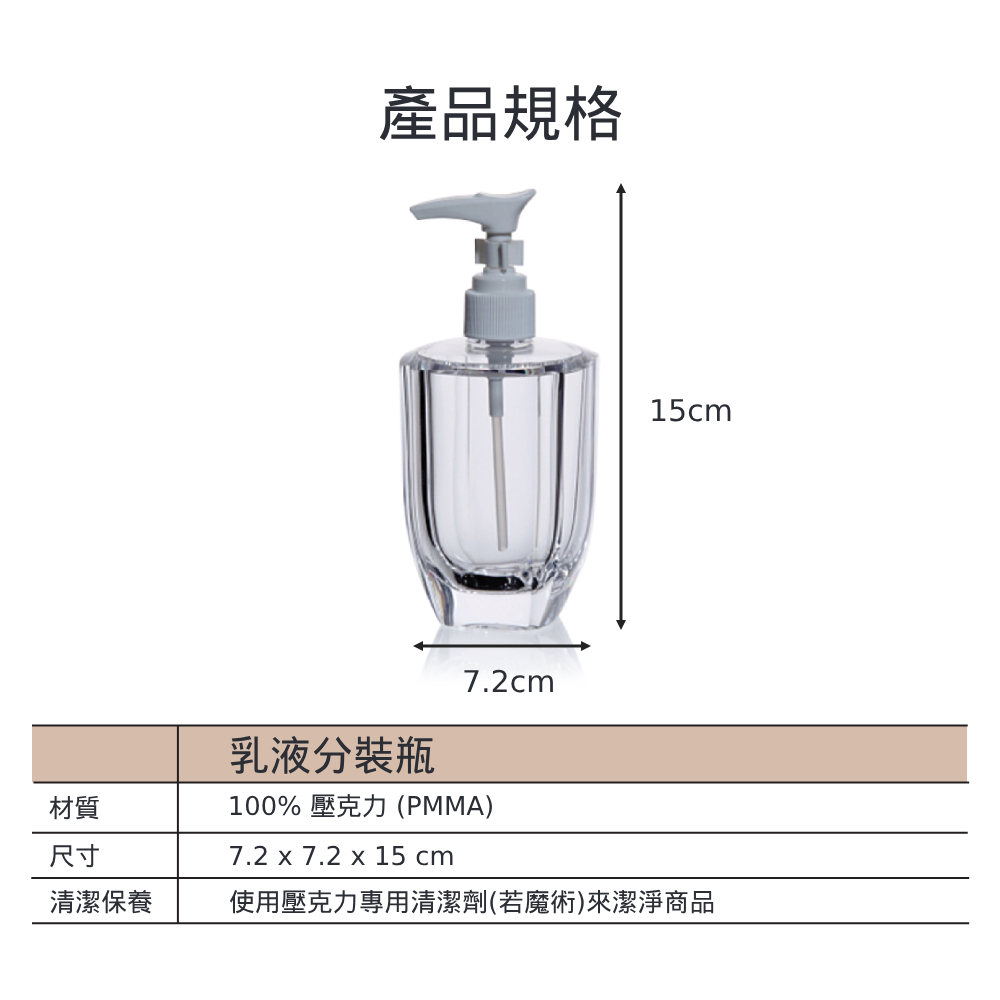 圓滑壓克力乳液分裝瓶
