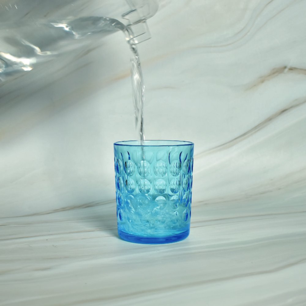 波輪造型壓克力杯矮款-340ml(亮麗藍)