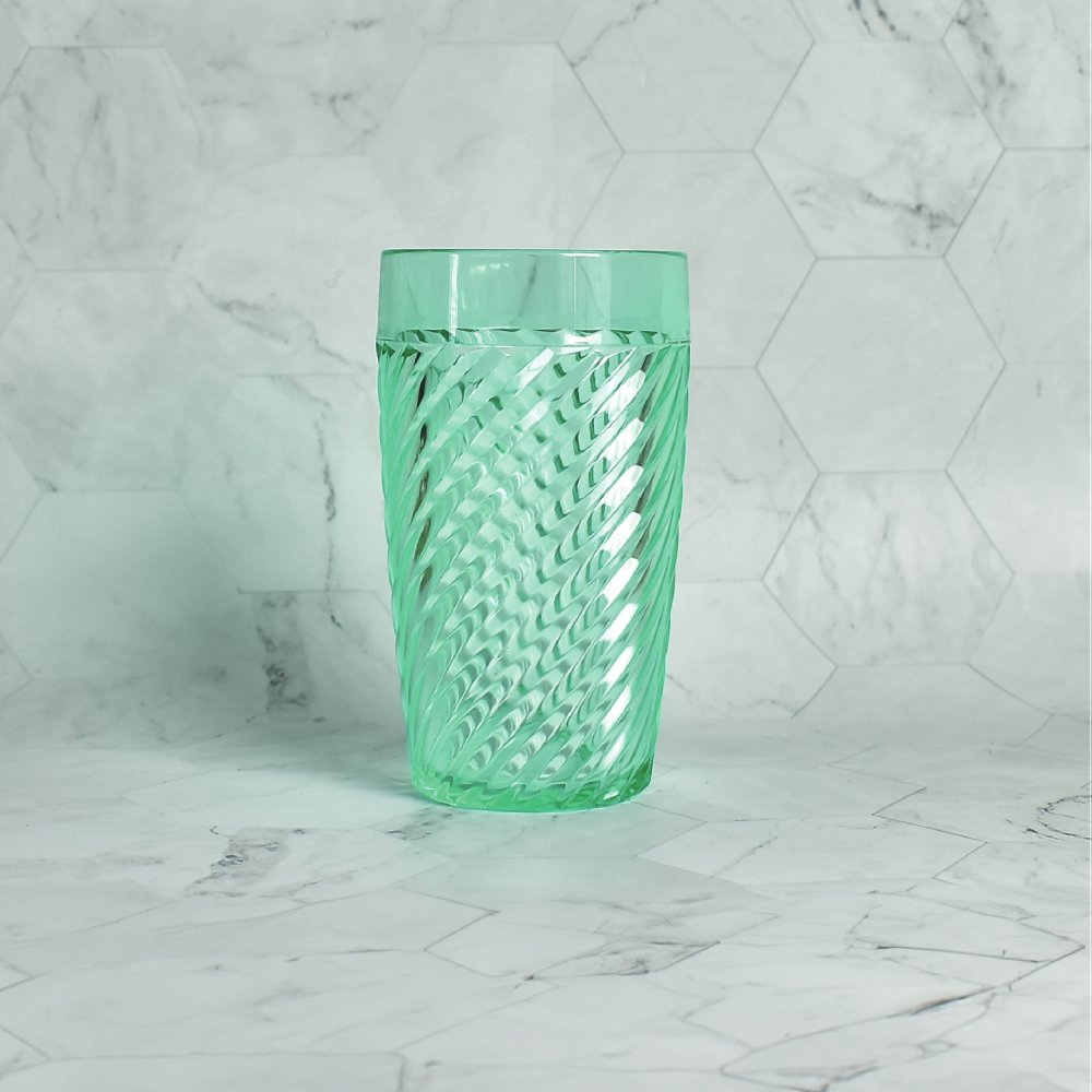 螺紋造型壓克力杯高款-500ml(翡翠綠)