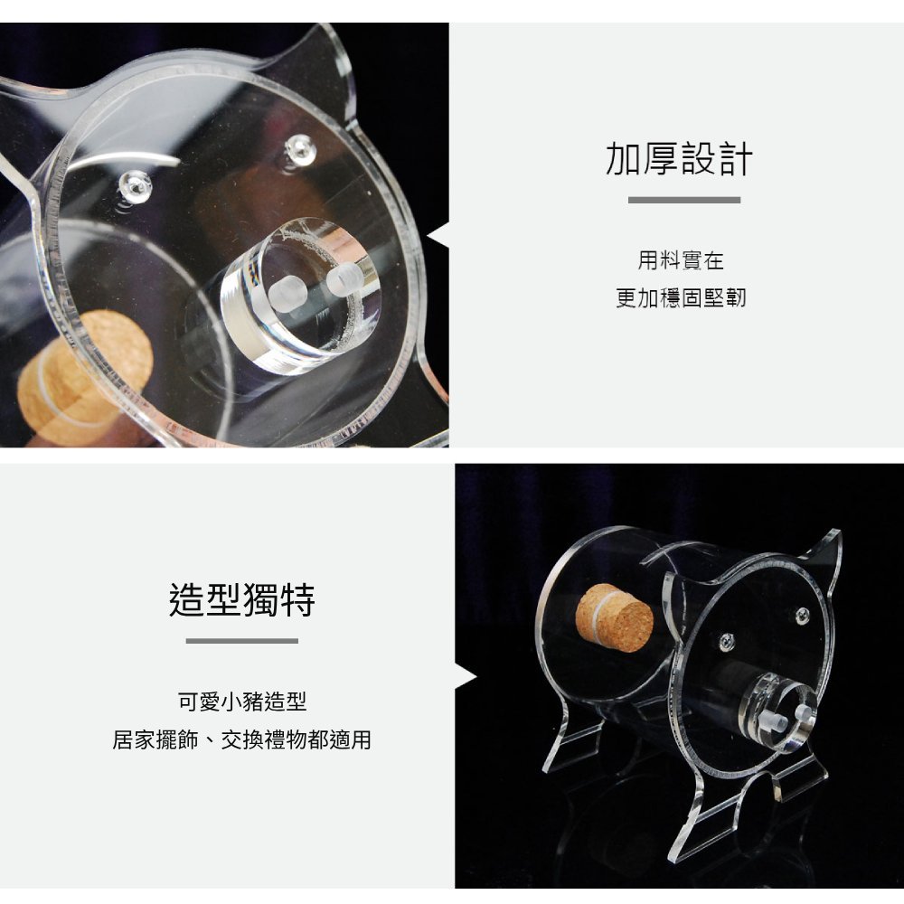 小豬撲滿壓克力存錢筒-透明