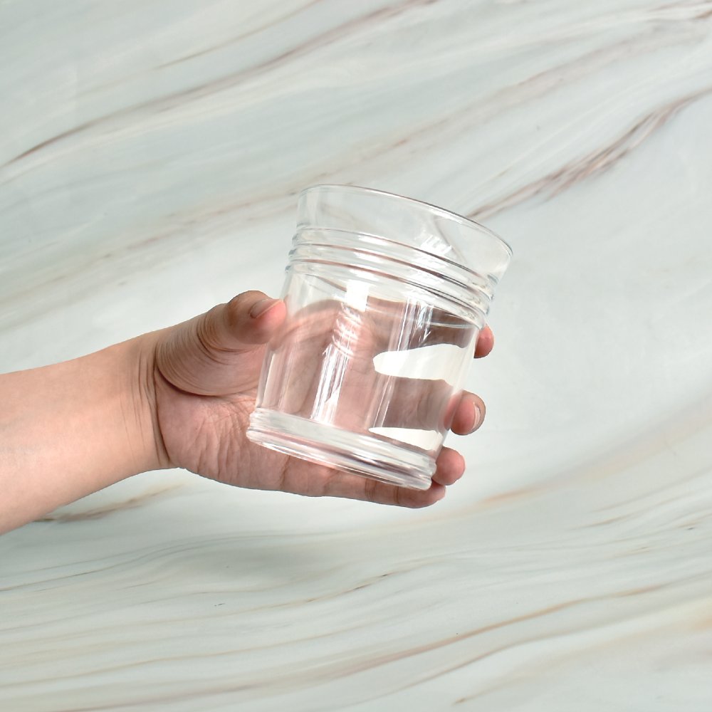 廣口造型塑膠杯矮款-380ml