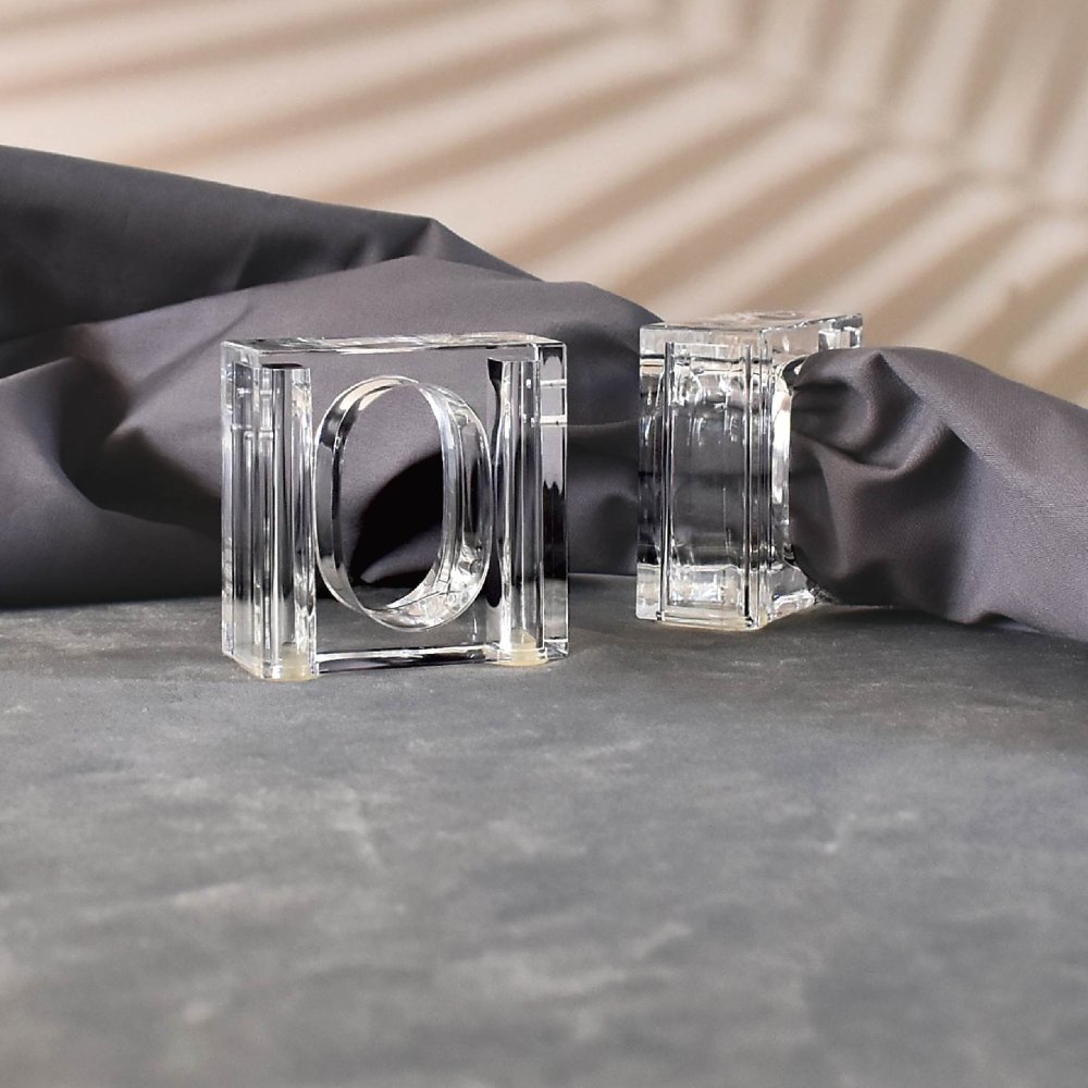方形透明壓克力餐巾環(1組4入)