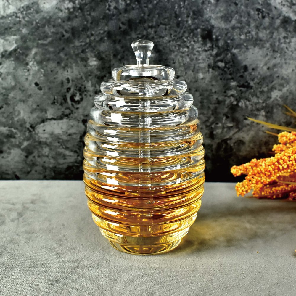 蜂巢造型透明壓克力蜂蜜罐