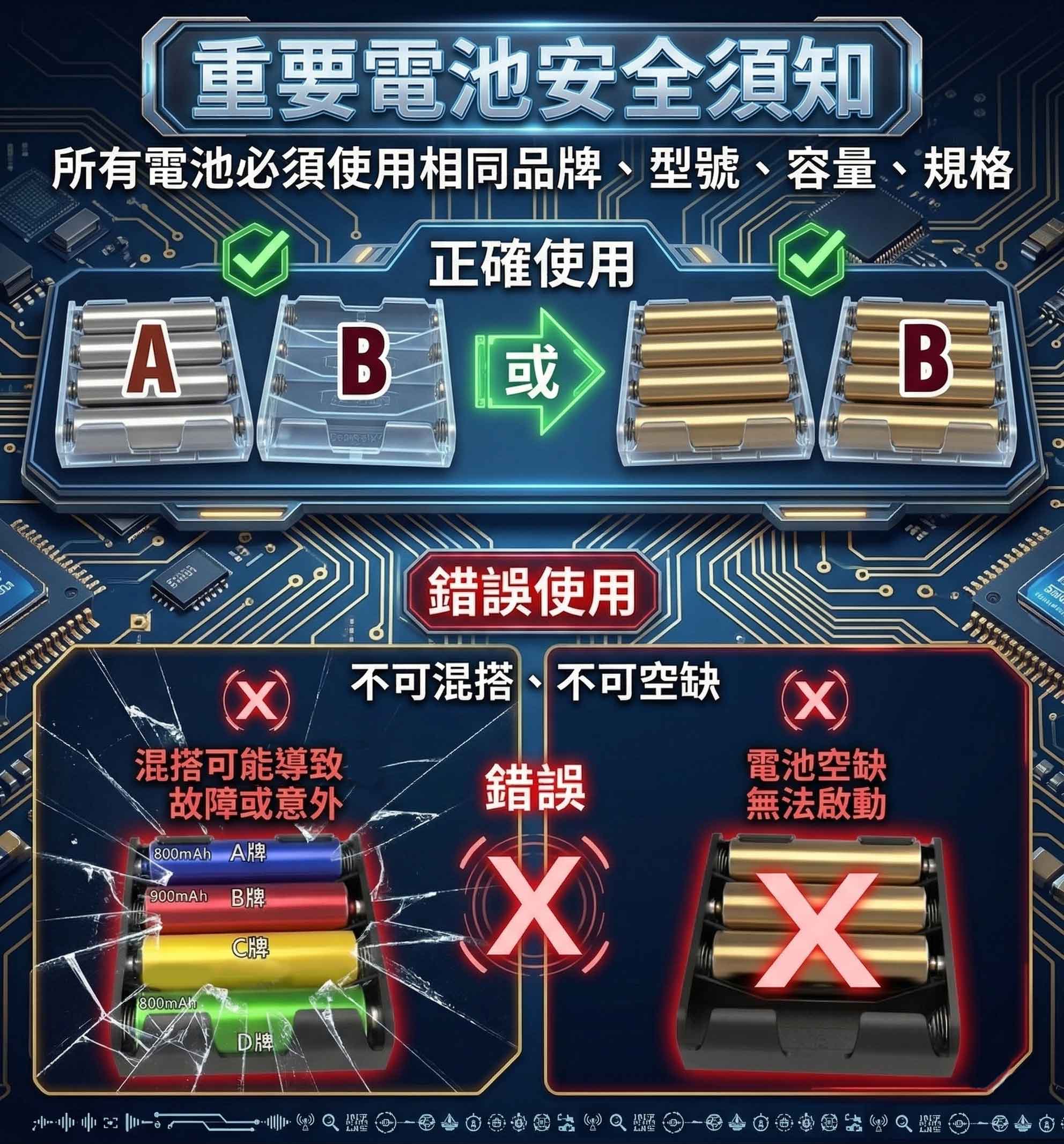 電池安裝注意事項