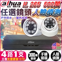 KINGNET 監視器攝影機 大華安防 4路1支 1080P 紅外線夜視 H.265 監控套餐 5MP 500萬 主機 支援手機遠端 電腦監看