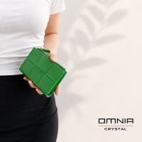 韓國 OMNIA 羊皮編織短夾女用皮夾｜BV風格 輕薄拉鍊零錢短夾 NO.3365C