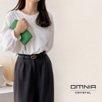 韓國 OMNIA 羊皮編織拉鍊長夾｜斜紋編織設計 女用真皮皮夾 12卡位 NO.3419T