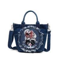 時尚水洗牛仔布防退色手提包｜側背 2WAY 多隔層設計 NO.WBM053