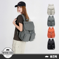 防潑水雙口袋多夾層掀蓋後背包｜尼龍大容量A4書包 男女通用 NO.WBSU011