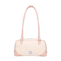 Paperair 韓國復古撞色法棍肩背包｜帆布拼接腋下托特包 NO.WBPR001