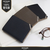 韓國OMNIA Jerom磨砂真皮中夾 男用短夾 多卡位收納 NO.1172B