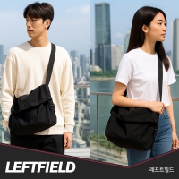 LEFTFIELD 韓國製  極簡抓皺黑色斜背包｜男女通用日常百搭輕便包 NO.LF2051
