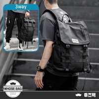 大容量多變防潑水酷黑後背包 17吋筆電包 NO.WBOM055