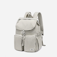 防潑水雙口袋多夾層掀蓋後背包｜尼龍大容量A4書包 男女通用 NO.WBSU011