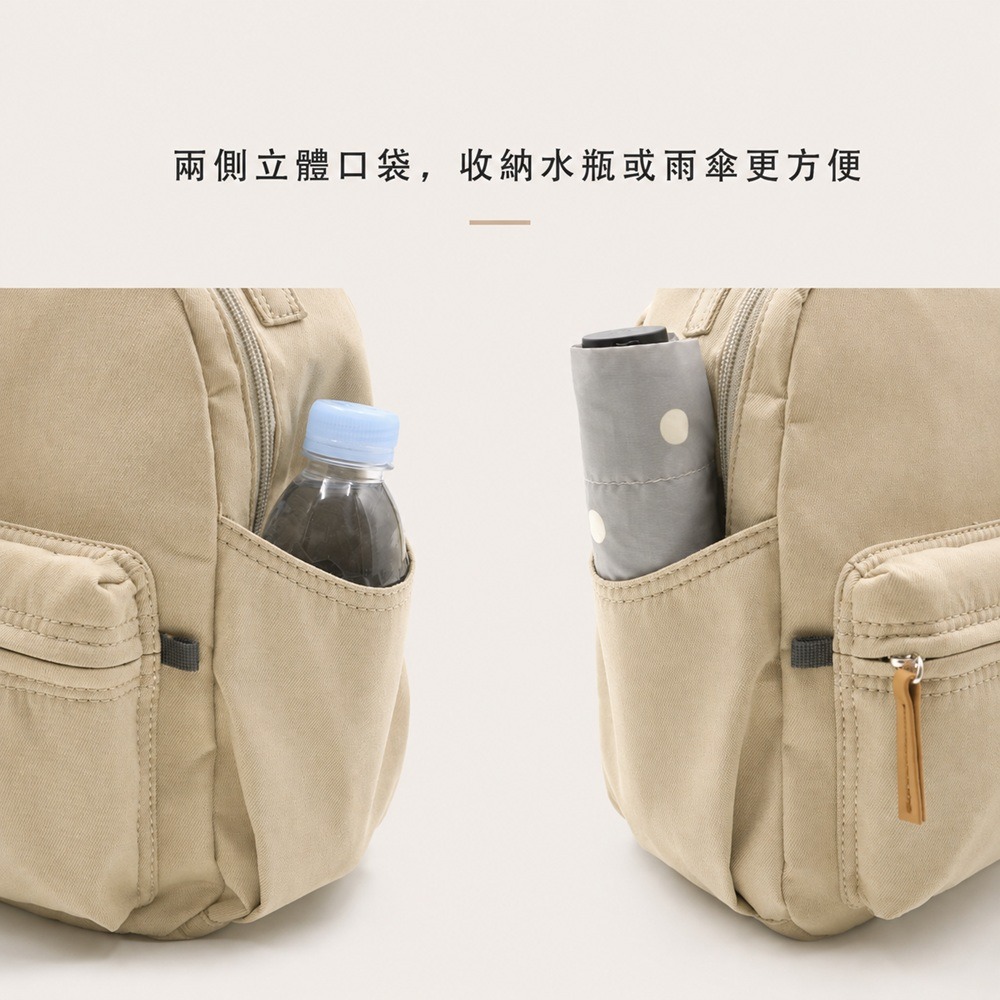 日系斜紋布防潑水後背包｜小尺寸輕量通勤包 NO.WBKK041