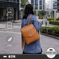 VIOLET輕量防盜後背包｜簡約皮革通勤女包 多隔層設計 NO.WB028