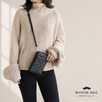 菱格紋羊皮手機包｜真皮斜背包 女用小包 6.7吋手機包 NO.WB038