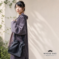 Una 抽繩真皮水桶包｜頭層牛皮側背斜背 女用通勤包 NO.WB056