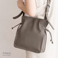 Una 抽繩真皮水桶包｜可側背斜背 質感通勤女包 NO.WB056